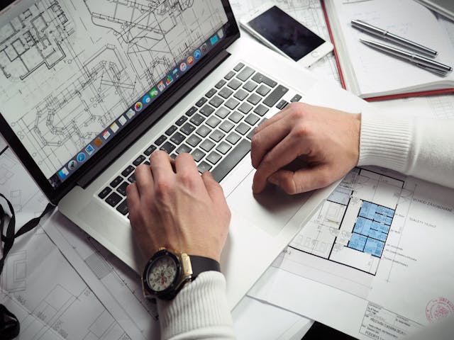 person working on a laptop